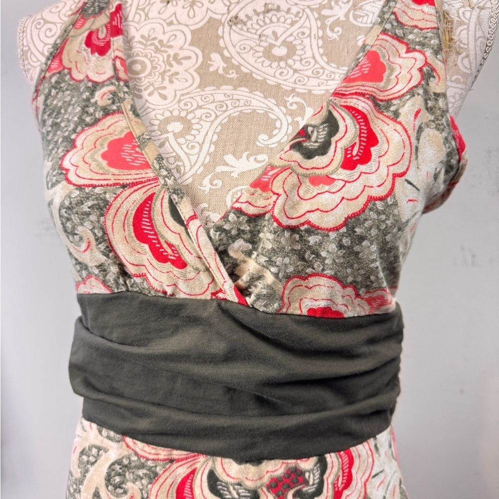 Patagonia Size Large Retro Floral Margot Dress Sleeveless Organic Cotton V Neck - Picture 4 of 7